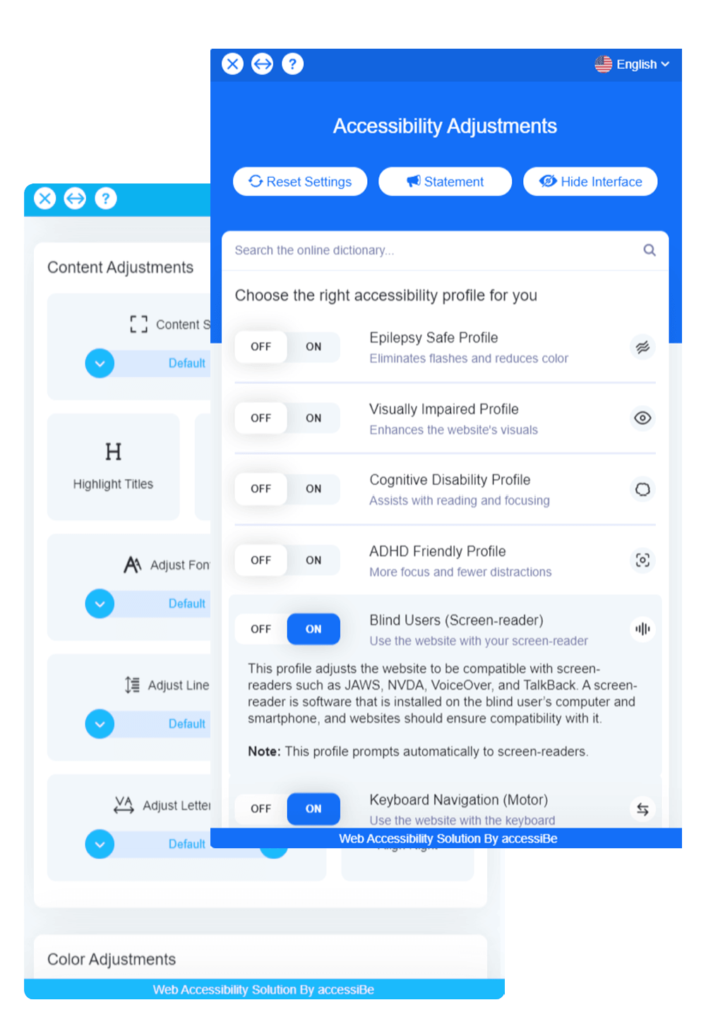 Web Accessibility Interface