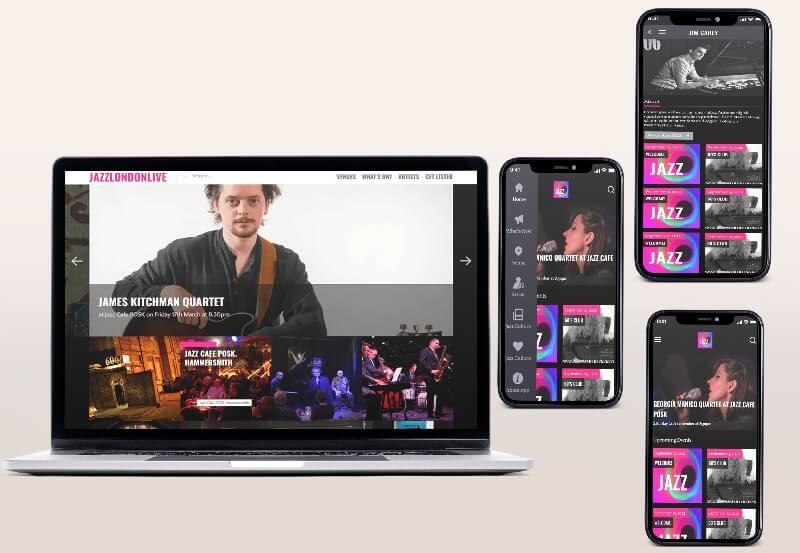 Jazz london web and mobile application
