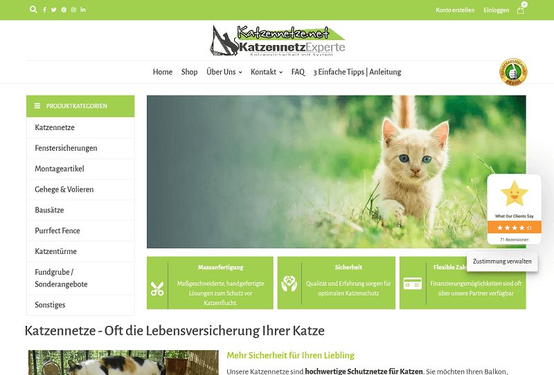 Katzennetze ecommerce application